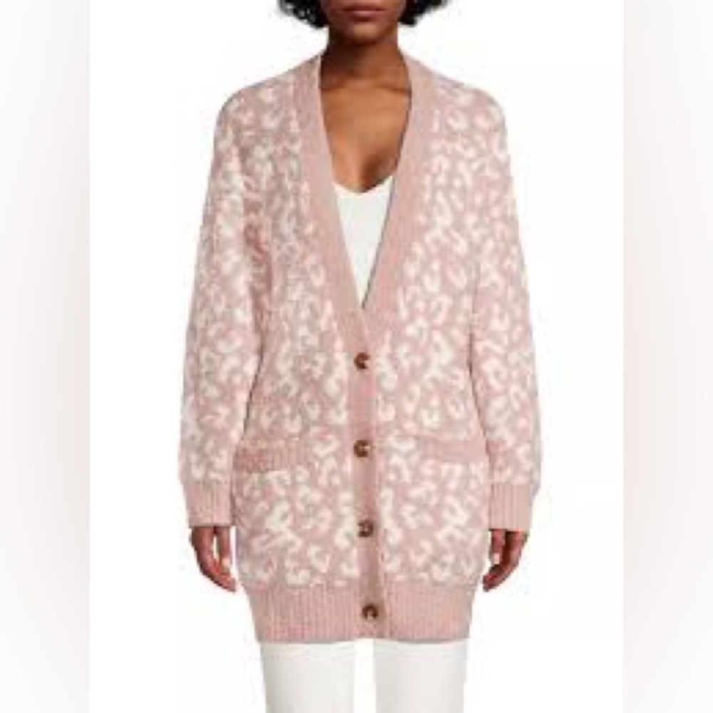 UGG Pink Leopard Print Cardigan